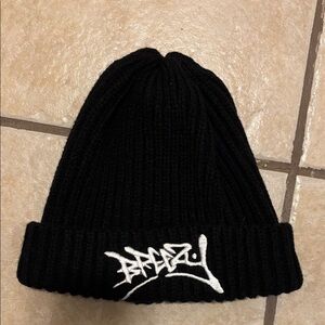 Black Beanie with White Logo